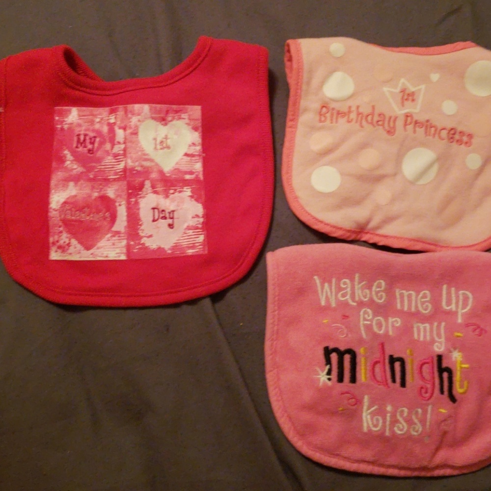Baby Girl Bib Lot